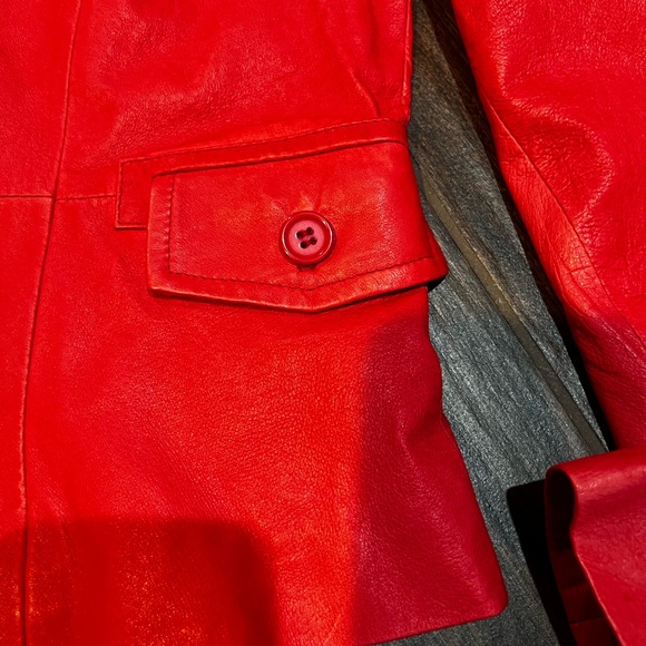 Monterey Bay Vibrant Red Leather Jacket - Picture 5 of 9